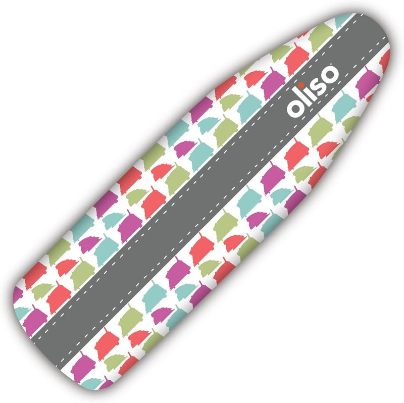 Oliso Ironing Board Cover – 100% Cotton with Professional Felt Pad, Fits Standard 54" x 15" Boards – Secure Fit with Wide Elastic Edge & Adjustable Straps – Silhouette - Image 1